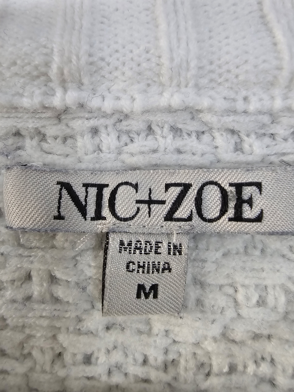 NIC+ZOE Pattern Waffle Stitch‎ Sweater Sz M - Picture 6 of 11